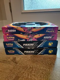 Pokemon TCG: 2x Hoopa V Box & 2x Pokemon Pikachu V box - New and Sealed - Image 5