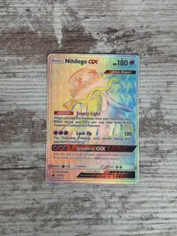 Nihilego GX Crimson Invasion 114/111 Rainbow Secret Rare Pokemon TCG NM - Image 1