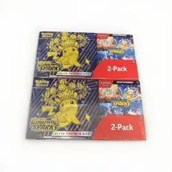 Costco Pokemon Surging Sparks 2-Pack ETB & Booster Bundle [LOT OF 2] Sealed New - Image 1
