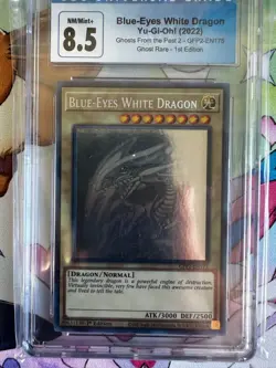 Yu-Gi-Oh! Blue-Eyes White Dragon Ghost Rare GFTP2 1st Edition CGC 8.5 - Image 1