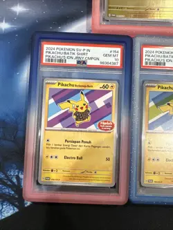Pikachu Batik Shirt Indonesia Journey PSA 10 5 Piece Set Promo Card Pokemon TCG - Image 2