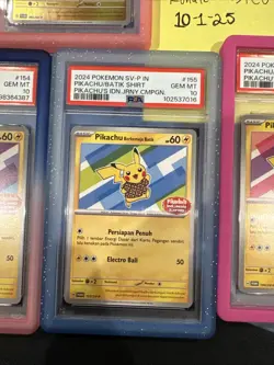 Pikachu Batik Shirt Indonesia Journey PSA 10 5 Piece Set Promo Card Pokemon TCG - Image 3