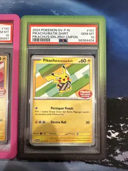 Pikachu Batik Shirt Indonesia Journey PSA 10 5 Piece Set Promo Card Pokemon TCG - Image 5