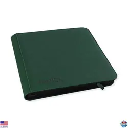 Vault X 12 XL Green Pocket Trading Card Zip Binder - Holds 624 Cards, 26 Pages - Image 1