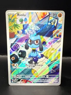 Pokemon Riolu TCG Illustration Rare Card 215/198 SV01 Scarlet & Violet Base Set - Image 1