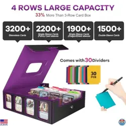 Trading Card Storage Box - 3200+ MTG Deck Box with Commander Display & Portable - Image 2