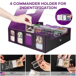 Trading Card Storage Box - 3200+ MTG Deck Box with Commander Display & Portable - Image 3