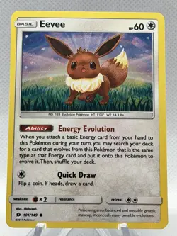 EEVEE Sun & Moon POKEMON 2017 Holo Trading Card 101/149 - Image 1
