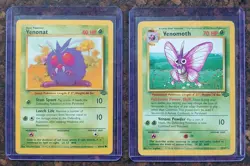 Venomoth 29/64, Non Holo, Rare, Jungle, Unlimited, Pokemon Card + Venonat 63/64 - Image 1