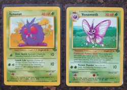 Venomoth 29/64, Non Holo, Rare, Jungle, Unlimited, Pokemon Card + Venonat 63/64 - Image 3