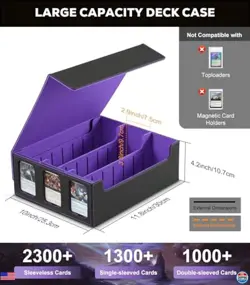 MoKo 2300+ MTG Card Storage Box - Black & Purple Deck Case with 24 Dividers - Image 3