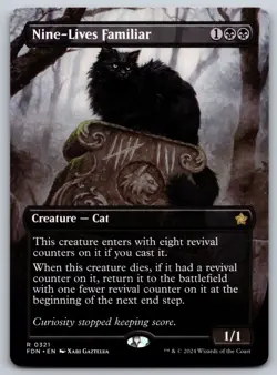 Nine-Lives Familiar - (Borderless) R Foundations 321 - NM MTG - Image 1