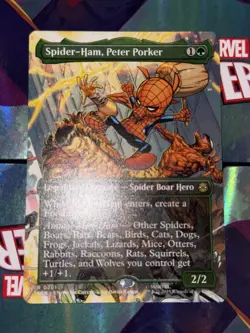Spider-Ham, Peter Porker Borderless - SPM 0201 - MTG Magic Spiderman - Image 1