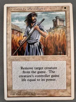 Swords to Plowshares MTG Core Set 4th Edition Regular-LP Excellent-Vintage - Image 1