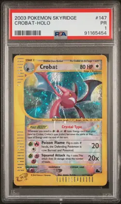 Pokemon Crobat Skyridge Crystal Holo Rare #147 PSA 1 - Image 1