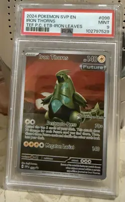 2024 Pokemon Temporal Forces Pokeemon Center ETB Promo #098 Iron Thorns PSA 9 - Image 1