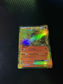 2012 Pokemon Entei EX 13/108 Ultra Rare Full Art Holo Dark Explorers - Image 2