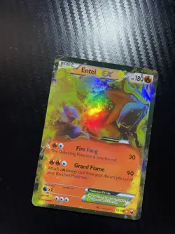 2012 Pokemon Entei EX 13/108 Ultra Rare Full Art Holo Dark Explorers - Image 3