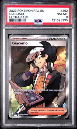 2023 POKEMON PAL EN-PALDEA EVOLVED ULTRA RARE #252 GIACOMO PSA 8 - Image 1