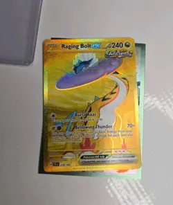 Raging Bolt ex Gold Hyper Rare 218/162 Pokemon Temporal Forces 2024 - Image 1