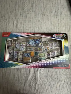 4 Pokemon Prismatic Evolutions Lucario EX & Tyranitar EX Premium Collection Box - Image 1
