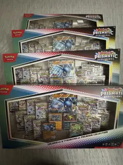 4 Pokemon Prismatic Evolutions Lucario EX & Tyranitar EX Premium Collection Box - Image 5