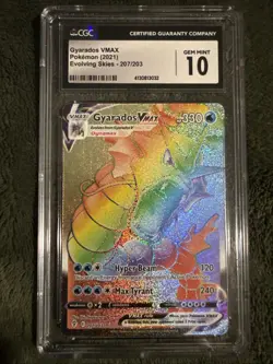 CGC 10 GYARADOS VMAX 207 EVOLVING SKIES SECRET RAINBOW RARE POKEMON GEM MINT - Image 1