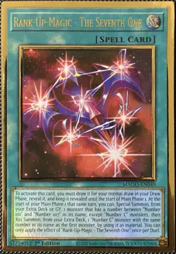Rank-Up-Magic - The Seventh One MAGO-EN049 Maximum Gold 1st Ed Yugioh Card - Image 1