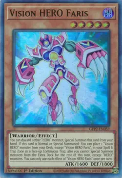 Vision HERO Faris - GFP2-EN059 - Ultra Rare - 1st Edition Near Mint Yugioh! Card - Image 1