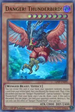 Danger! Thunderbird! - GFTP-EN090 - Ultra Rare - 1st Edition Near Mint Yugioh! C - Image 1
