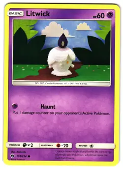 LITWICK 101/214 - NM - SM8 LOST THUNDER COMMON ENGLISH POKEMON CARD - Image 1