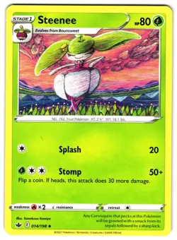 STEENEE 14/198 - NM - SWSH6 CHILLING REIGN UNCOMMON ENGLISH POKEMON CARD - Image 1