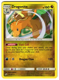 DRAGONITE 119/181 - NM - SM9 TEAM UP RARE HOLO ENGLISH POKEMON CARD - Image 1