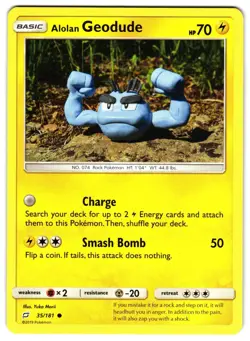 ALOLAN GEODUDE 35/181 - NM - SM9 TEAM UP COMMON ENGLISH POKEMON CARD - Image 1