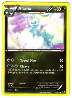 ALTARIA 92/113 - NM - BW11 LEGENDARY TREASURES UNCOMMON ENGLISH POKEMON CARD - Image 1