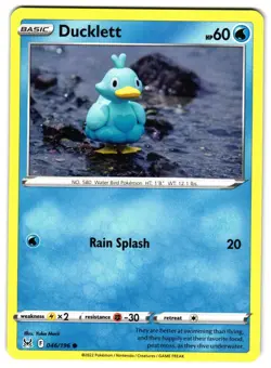 DUCKLETT 46/196 - NM - SWSH11 LOST ORIGIN COMMON ENGLISH POKEMON CARD - Image 1