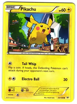 PIKACHU 20/108 - LP - XY6 ROARING SKIES COMMON ENGLISH POKEMON CARD - Image 1