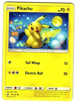 PIKACHU 56/236 - NM - SM11 UNKNOWN SERIES COMMON ENGLISH POKEMON CARD - Image 1