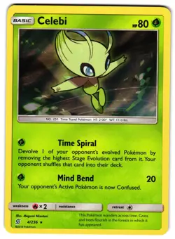 CELEBI 4/236 - NM - SM11 UNIFIED MINDS RARE HOLO ENGLISH POKEMON CARD - Image 1