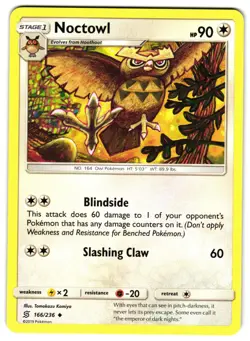 NOCTOWL 166/236 - NM - SM11 UNIFIED MINDS UNCOMMON ENGLISH POKEMON CARD - Image 1