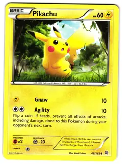 PIKACHU 48/162 - NM - XY8 BREAKTHROUGH COMMON ENGLISH POKEMON CARD - Image 1