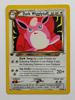 Pokemon Cards: Neo Destiny 1st Edition Uncommon: Dark Wigglytuff 40/105 NM - Image 1