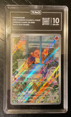 Charmander 044 Obsidian Flames ETB Promo Card Gem Mint Condition Tag 10 - Image 1