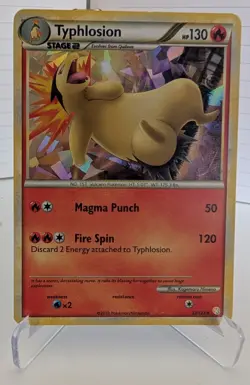 Typhlosion 32/123 - Pokemon Heart Gold Soul Silver Holo Card Cracked Ice LP/MP - Image 1