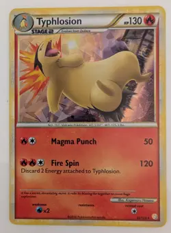 Typhlosion 32/123 - Pokemon Heart Gold Soul Silver Holo Card Cracked Ice LP/MP - Image 3