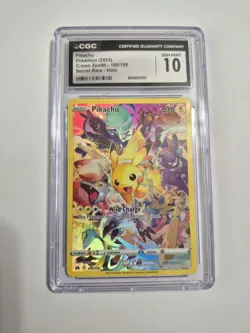 CGC 10 GEM MINT Pikachu 160/159 Crown Zenith Secret Rare Pokemon Card Holo - Image 1
