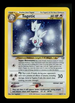 Togetic 16/111 Neo Genesis 2000 SWIRL Holo Rare WOTC Pokemon Card TCG - Image 1