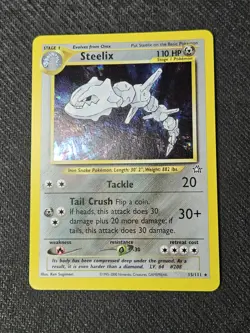 Pokemon TCG Steelix Neo Genesis 15/111 Unlimited Holo Rare 2000 NM - Image 1