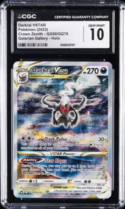 2023 POKEMON #GG50/GG70 DARKRAI VSTAR CGC 10 GEM MINT - Image 1