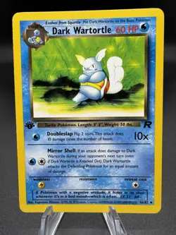 Pokemon TCG Dark Wartortle 46/82 Uncommon Team Rocket 1st Edition LP - Image 1